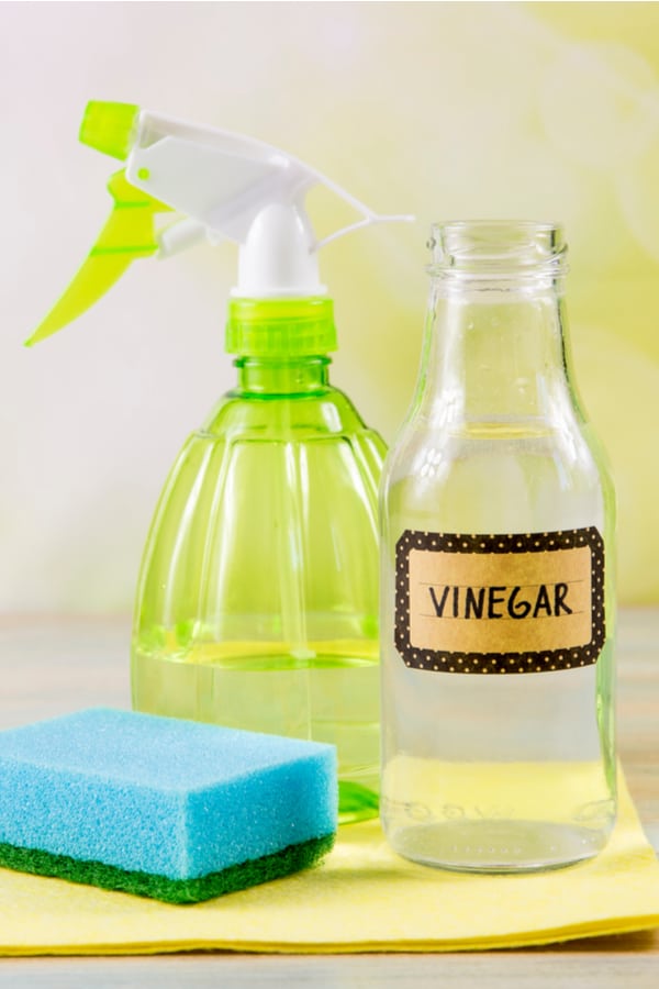 Vinegar and water cleaner for glass shower doors