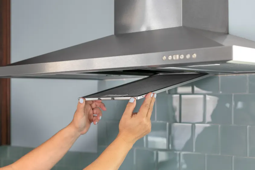 how to clean greasy range hood filter