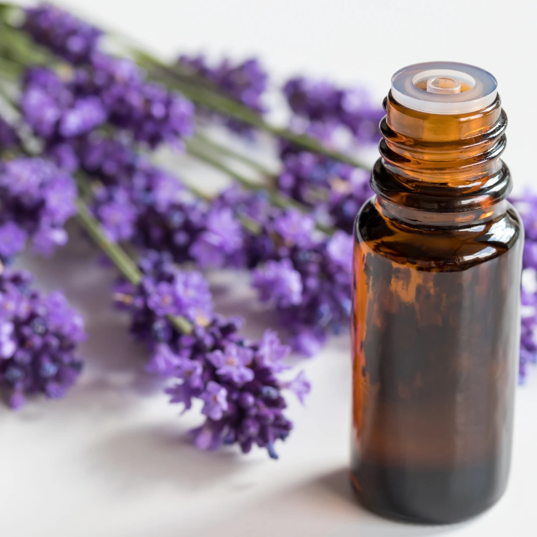 Vile of lavender essential oil 